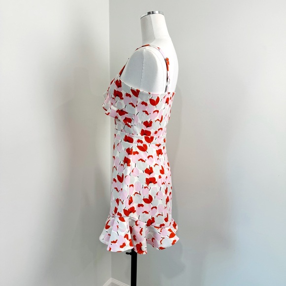 Black Halo Women's Tulip Ruffled Mini Spaghetti Strap Dress NWT Size 4 - Picture 4 of 9